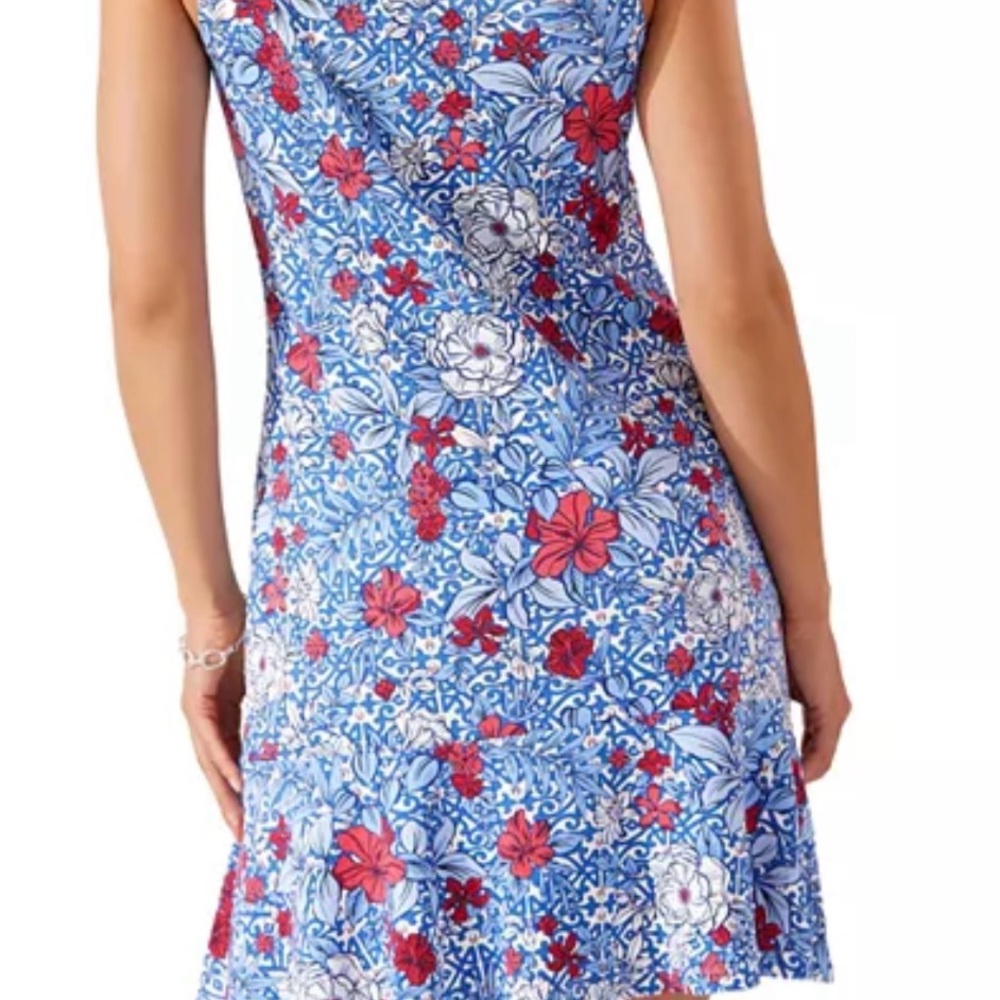Tommy Bahama Blue and Red Floral Midi Dress - Picture 2 of 7